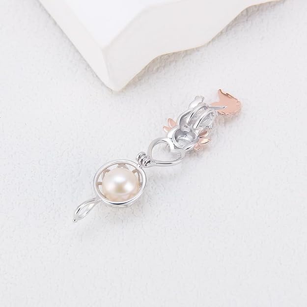 Sterling Silver Axolotl Pearl Cage