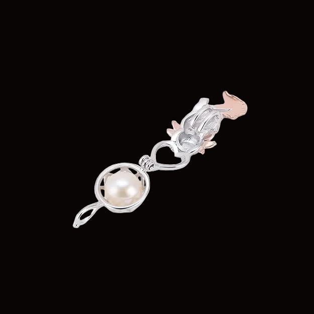 Sterling Silver Axolotl Pearl Cage