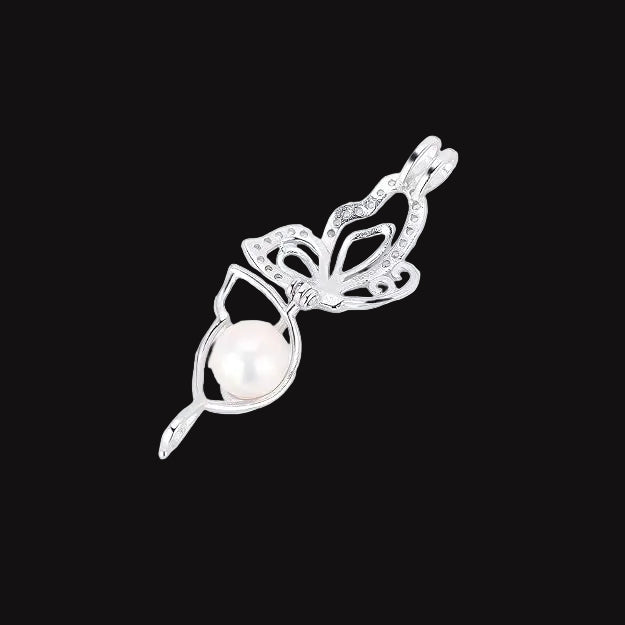 Sterling Silver Butterfly Pearl Cage