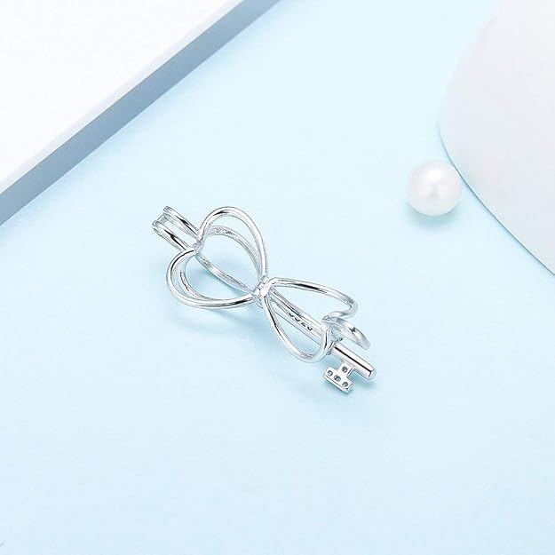 Sterling Silver Key Pearl Cage
