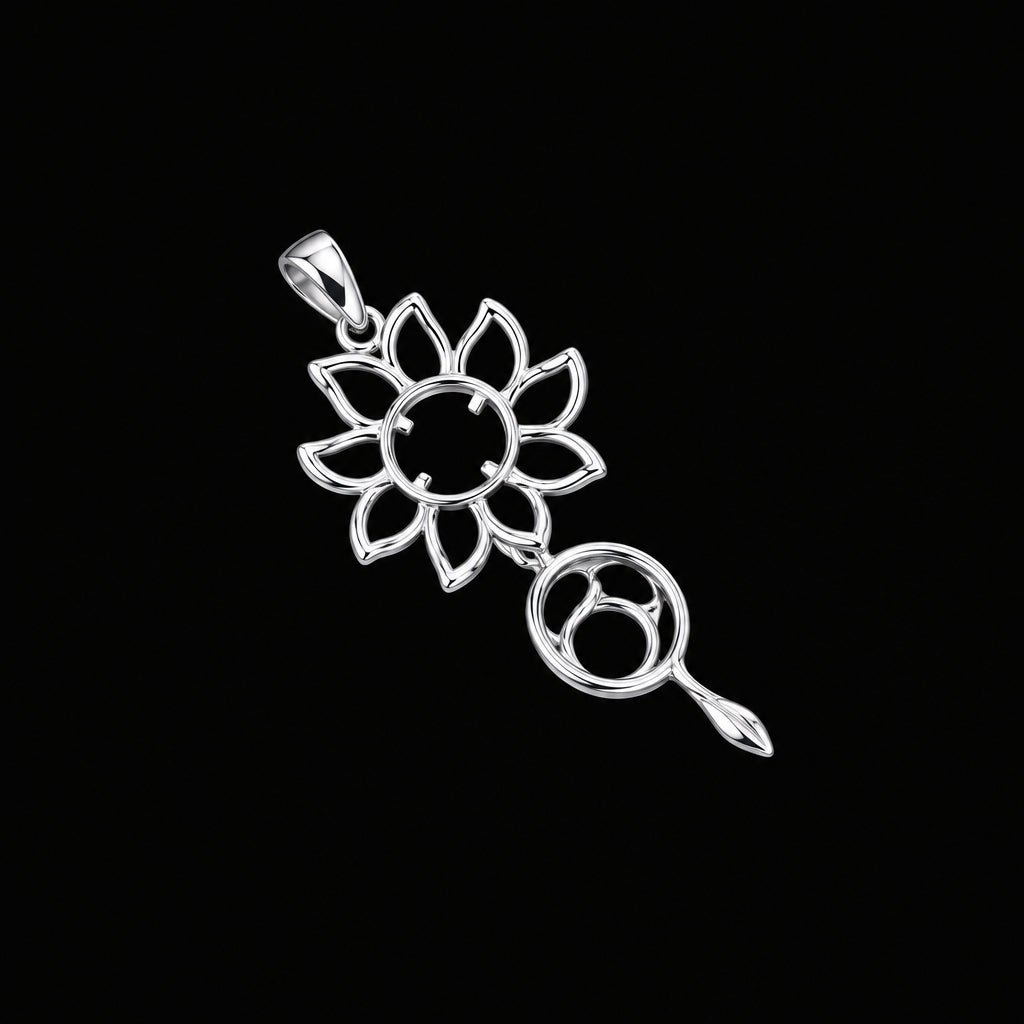 Silver Plated Sunflower Edison Pearl Cage