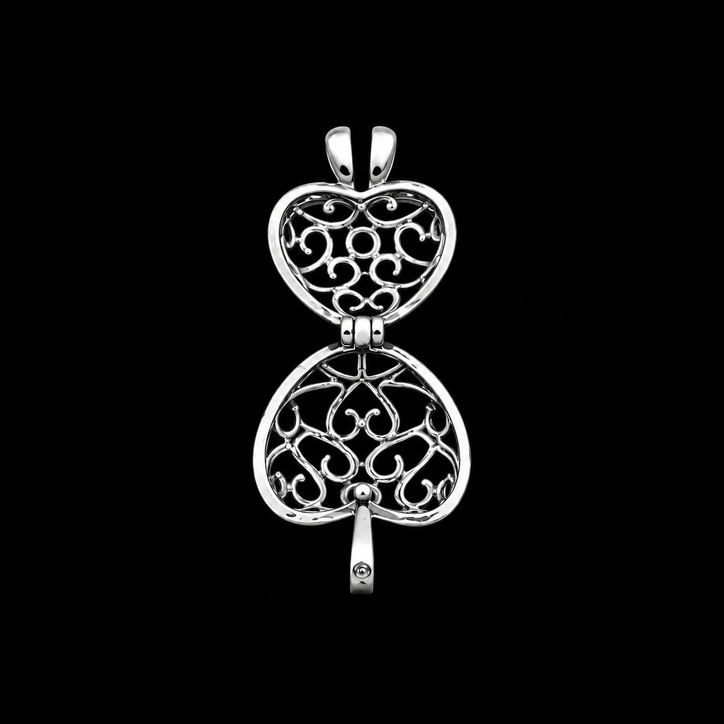Silver Plated Heart Pearl Cage