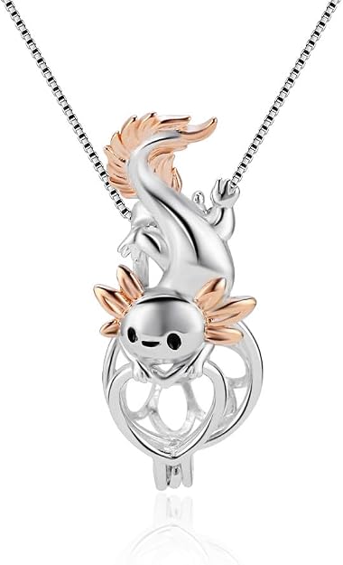 Sterling Silver Axolotl Pearl Cage