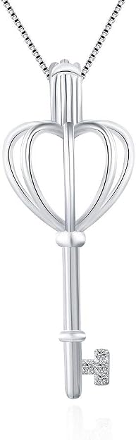 Sterling Silver Key Pearl Cage