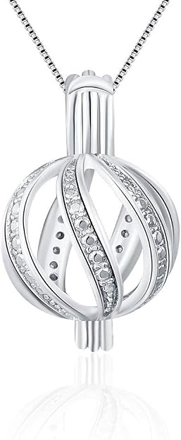 Sterling Silver Ornament Pearl Cage