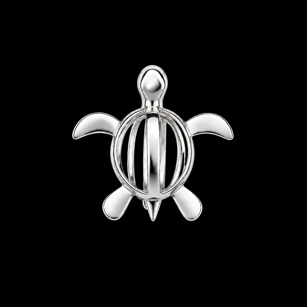 Silver Plated Turtle II Pearl Cage