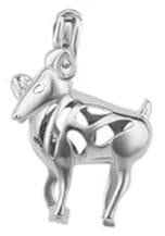 Silver Plated Zodiac - Capricorn the Mountain Sea-Goat - Pearl Cage