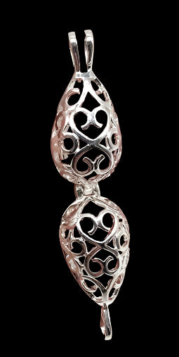 Silver Plated Teardrop Pearl Cage