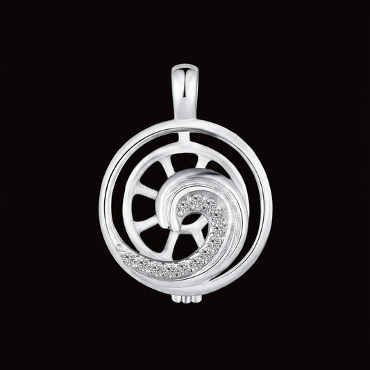 Sterling Silver Wave Pearl Cage