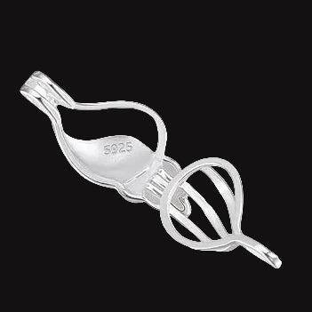Sterling Silver Seashell Pearl Cage