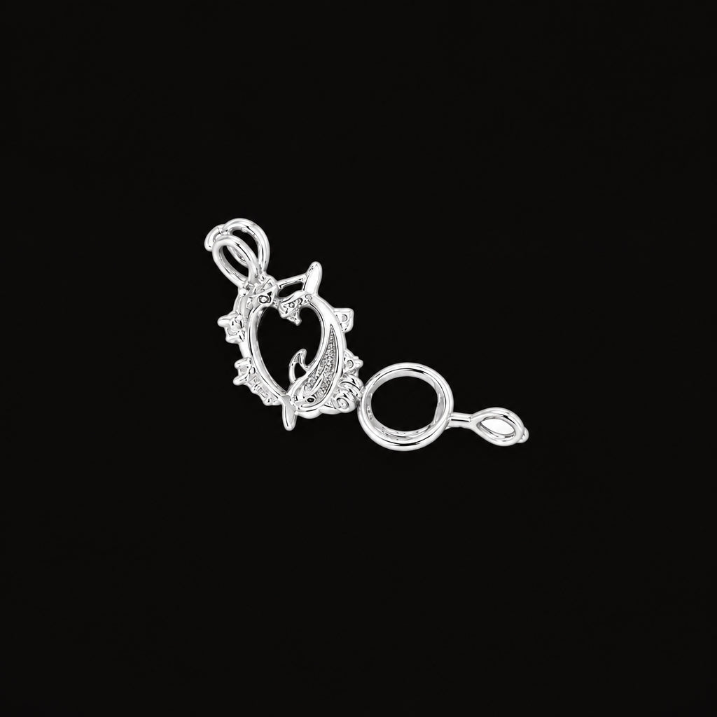 Sterling Silver Dolphin Pearl Cage